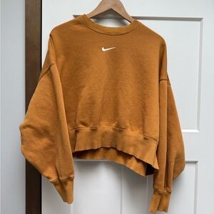Nike Camel Cropped Sweatshirt